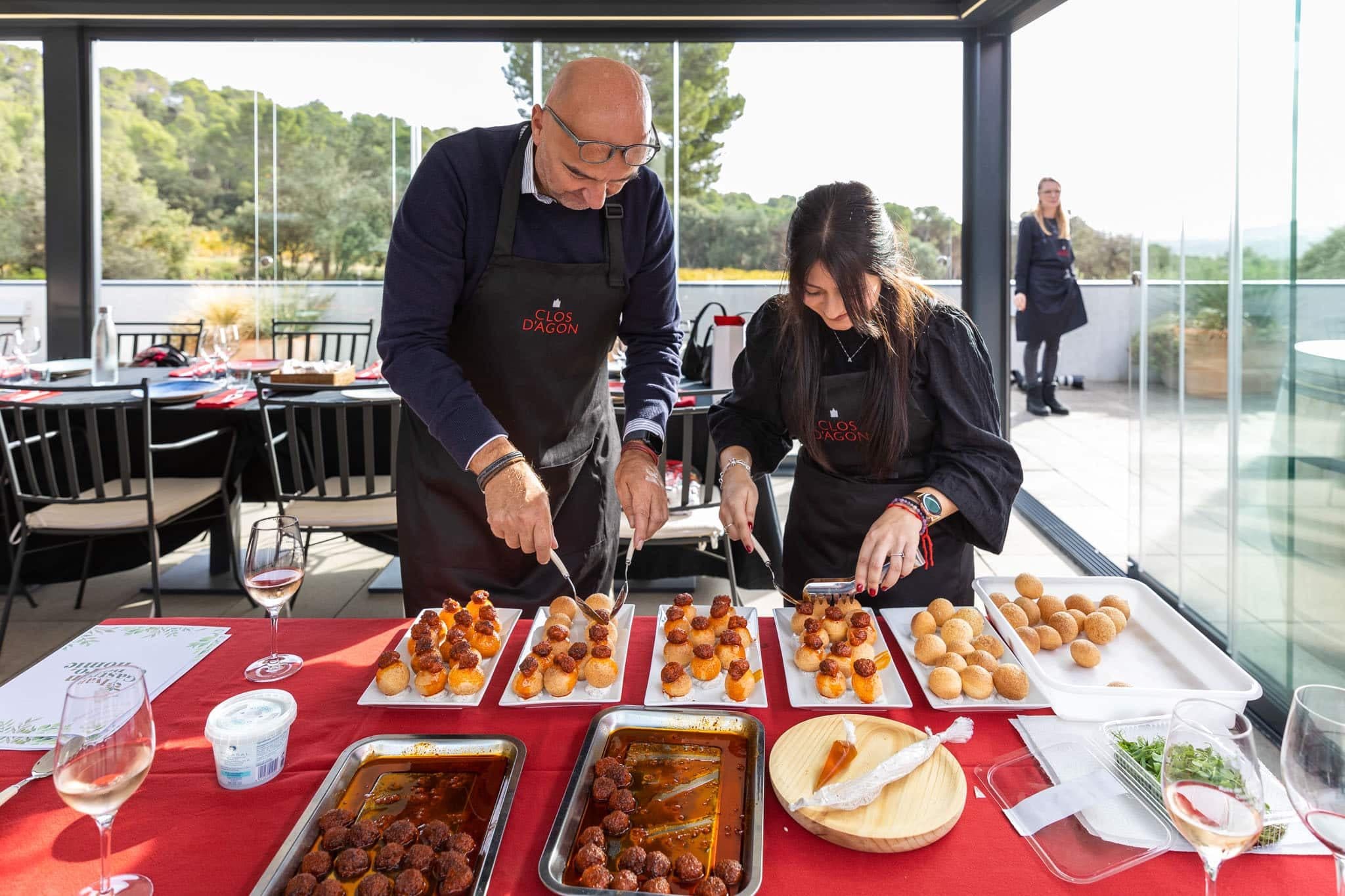 Taller de cocina en la terraza cubierta